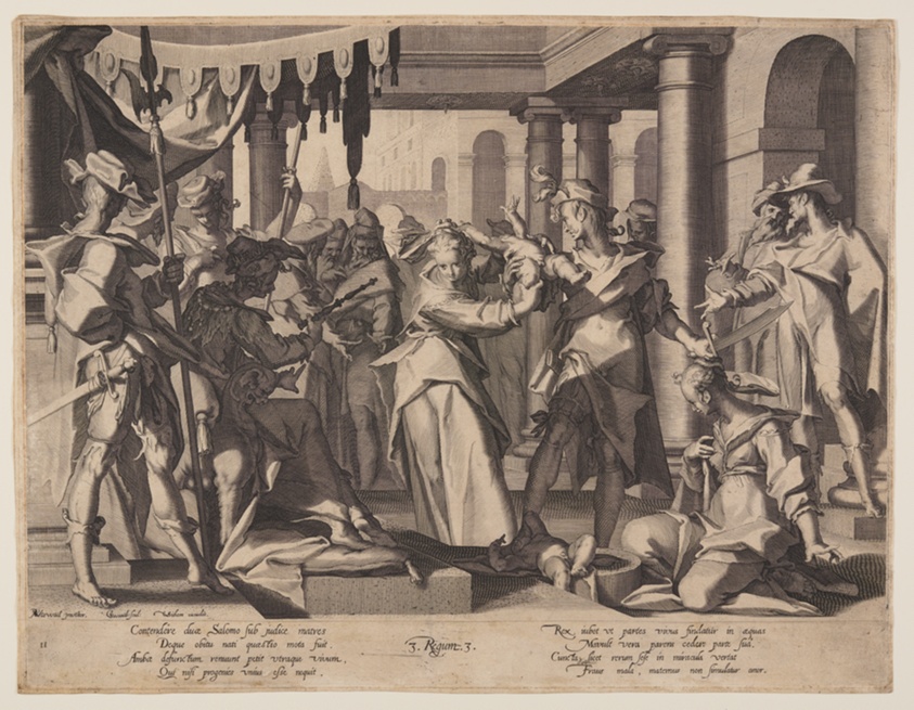 Judgment of Solomon, plate 2 from Thrones of Justice (Thronus Iustitiae)