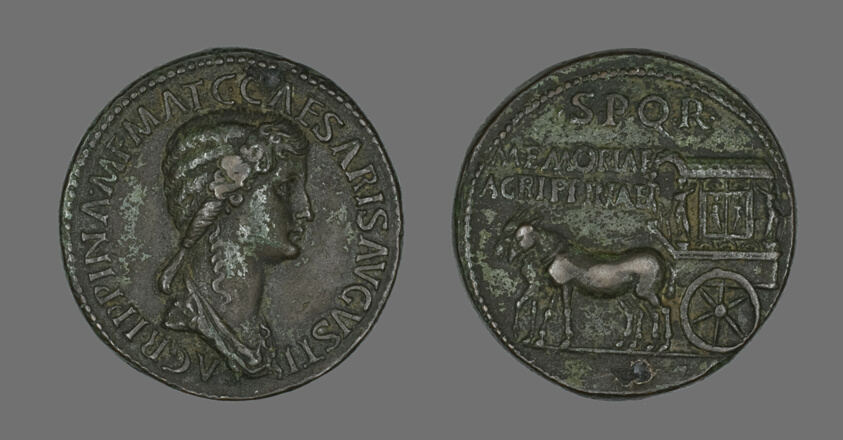Sestertius (Coin) Portraying Empress Agrippina