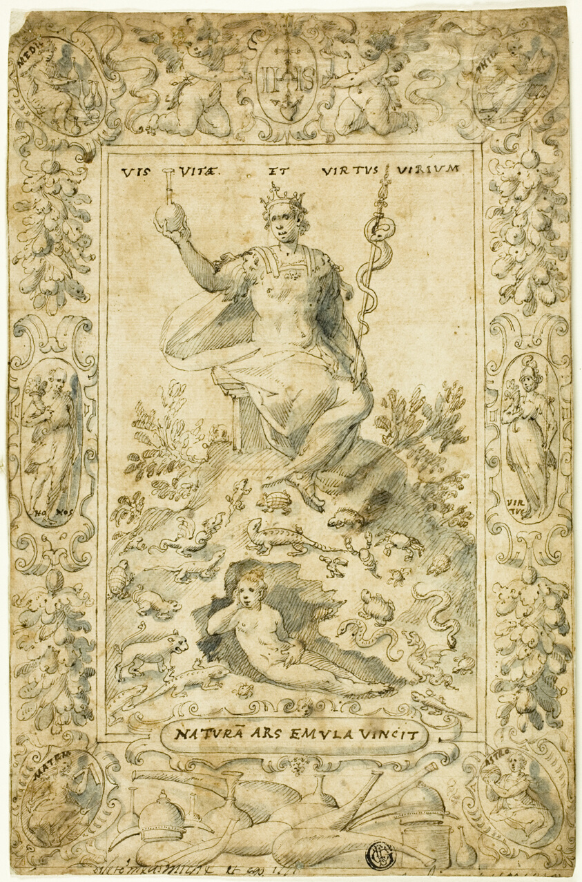 Design for Emblematic Frontispiece: "Natura Ars Emula Vincit"