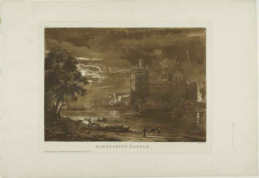 Caernarvon Castle, plate eight from Twelve Views in North Wales