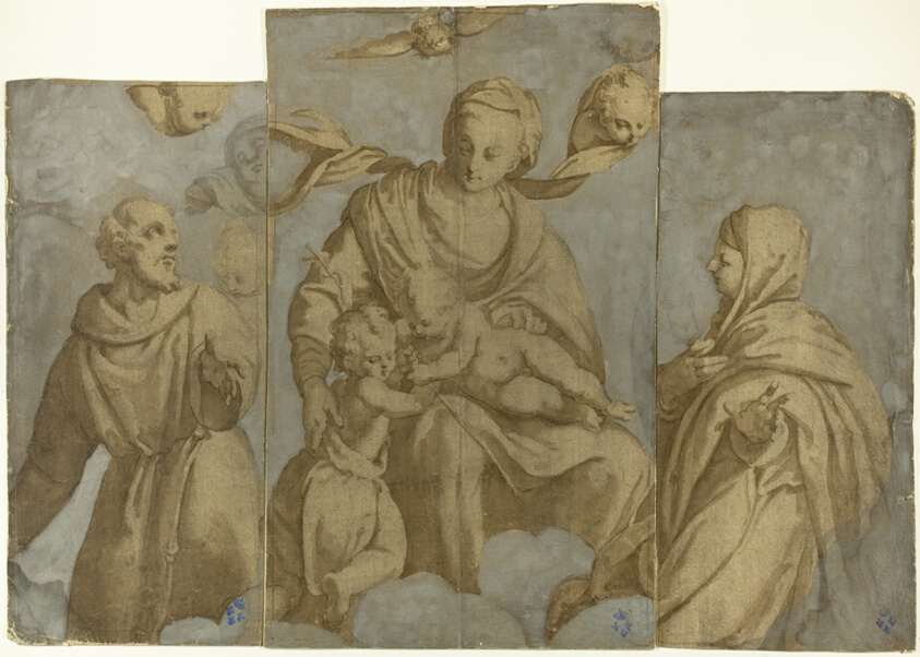Virgin and Child with the Infant John the Baptist, and Saints Francis of Assisi and Clare