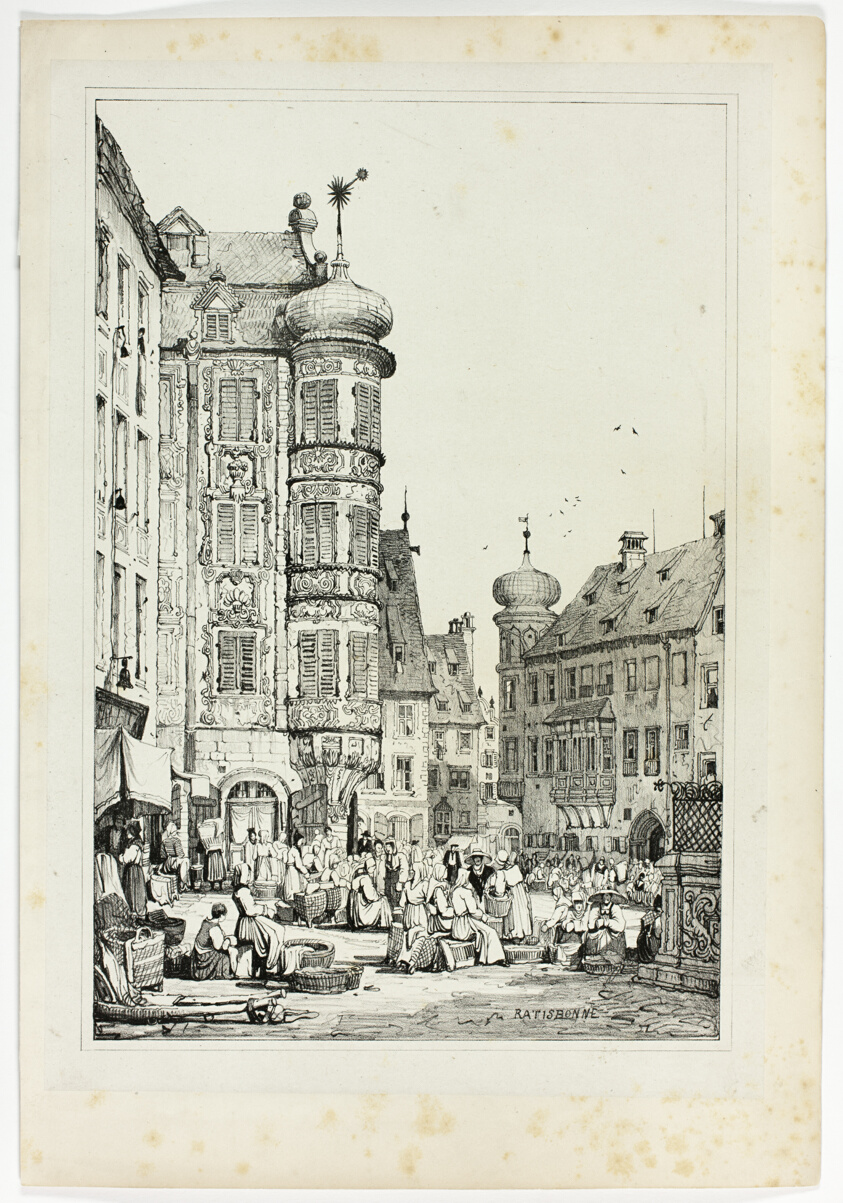 Ratisbonne, from Facsimiles of Sketches made in Flanders and Germany