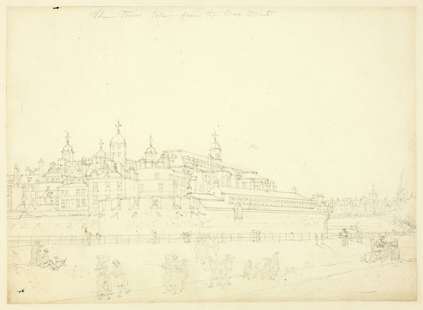 Study for The Tower Taken from the New Mint, from Microcosm of London