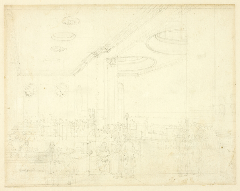 Study for Lloyd's Subscription Room, from Microcosm of London