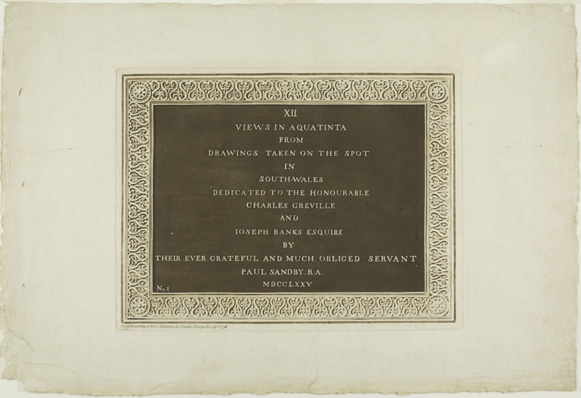 Title Plate, from Twelve Views in South Wales