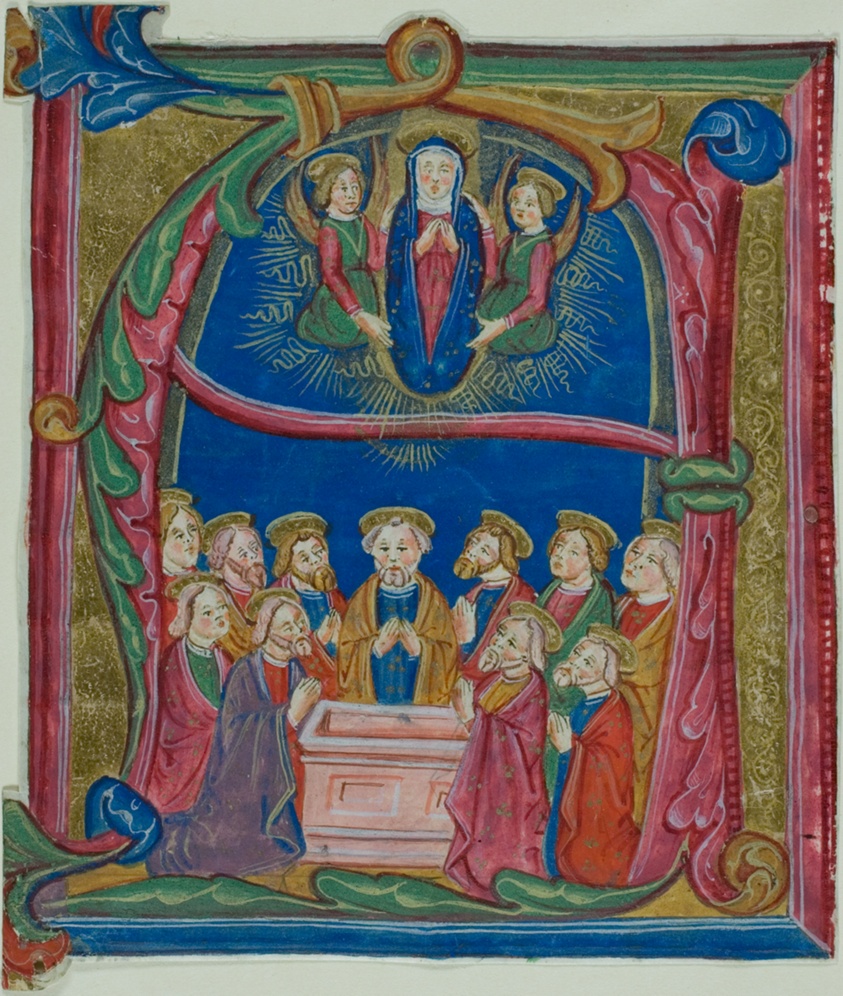 The Assumption of the Virgin in a Historiated Initial "A" from an Antiphonary