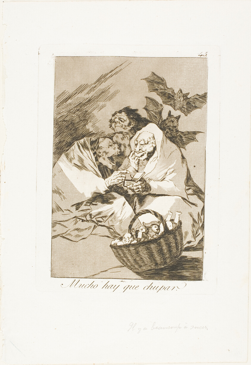 There is Plenty to Suck, plate 45 from Los Caprichos