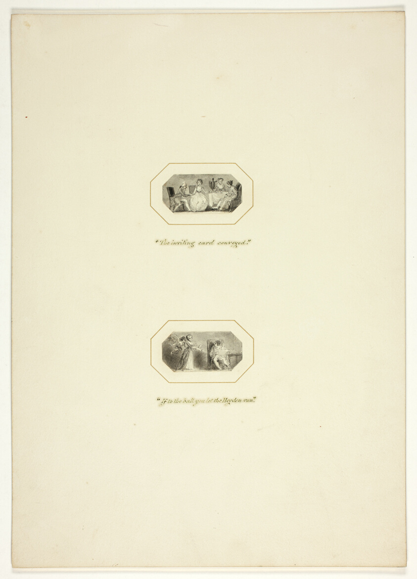 Study for a plate from The Triumphs of Temper, in the 1796 Royal Engagements Pocket Book