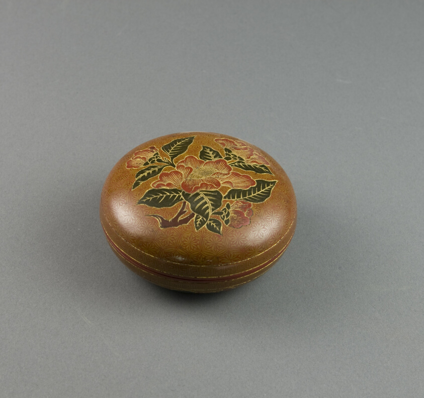 Covered Box with Peony Flower
