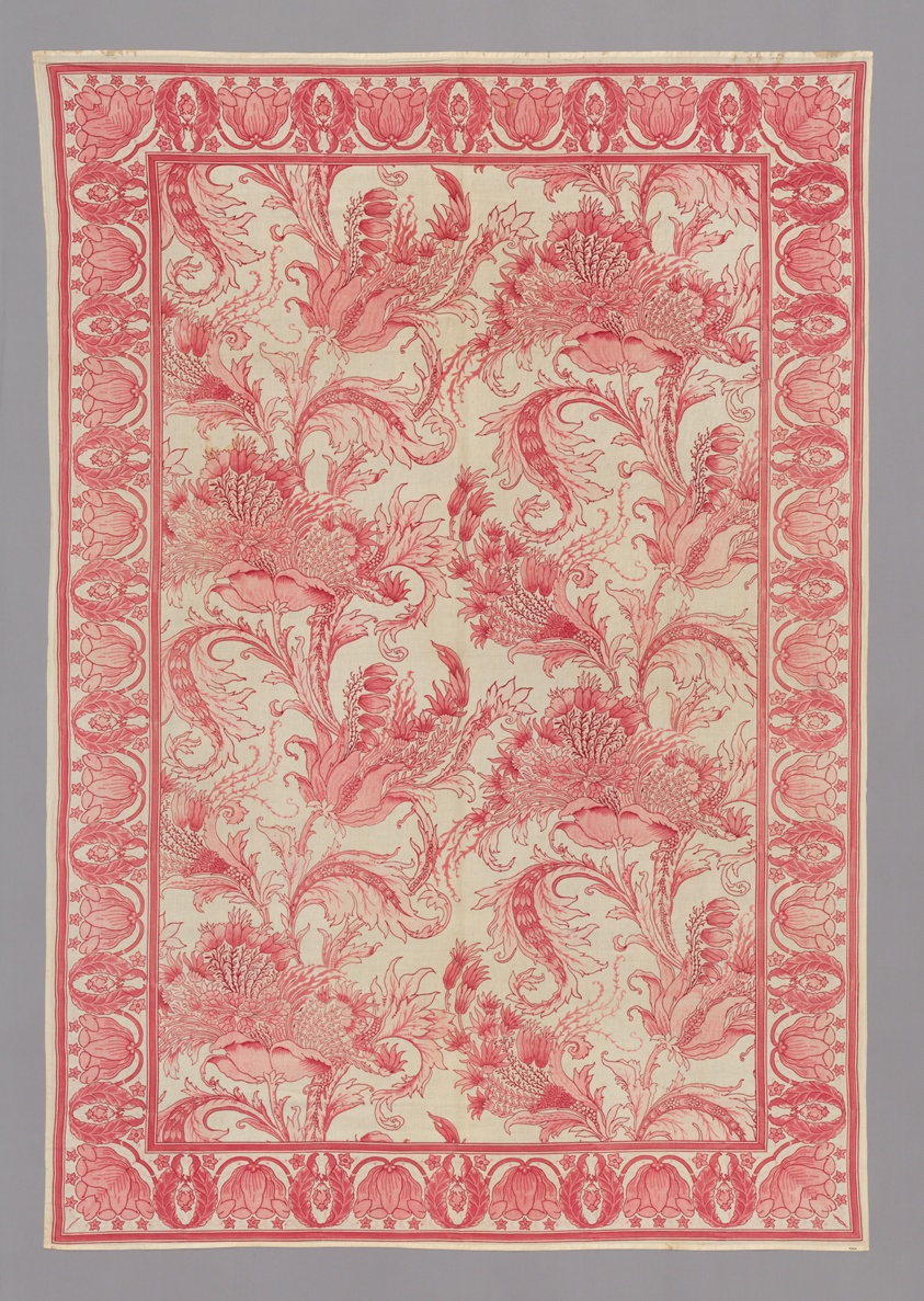 Tablecloth or Bedcover probably titled "Ragged Poppy"