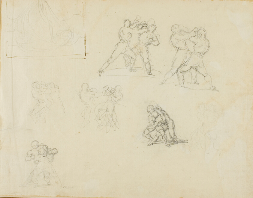 Seven Sketches of Pairs of Boxers or Wrestlers