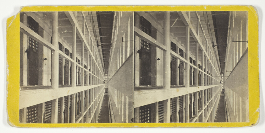 Interior View of the Main Hall of Prison, East Side, which is 6 Stories High, and Contains 600 Cells, No. 4318 from the series "Sing Sing Prison Views"