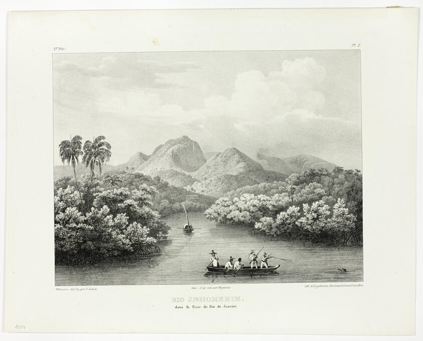 Rio Jnhomerim in the Bay of Rio de Janeiro, plate two from Landscapes, volume 1 of Voyage pittoresque dans le Brésil