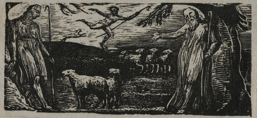 Thenot Remonstrates with Colinet, Lightfoot in Background, from The Pastorals of Virgil