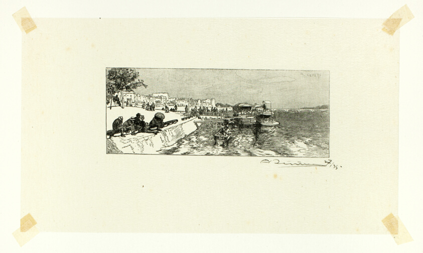Bercy Wharf, plate two from Le Long de la Seine et des Boulevards