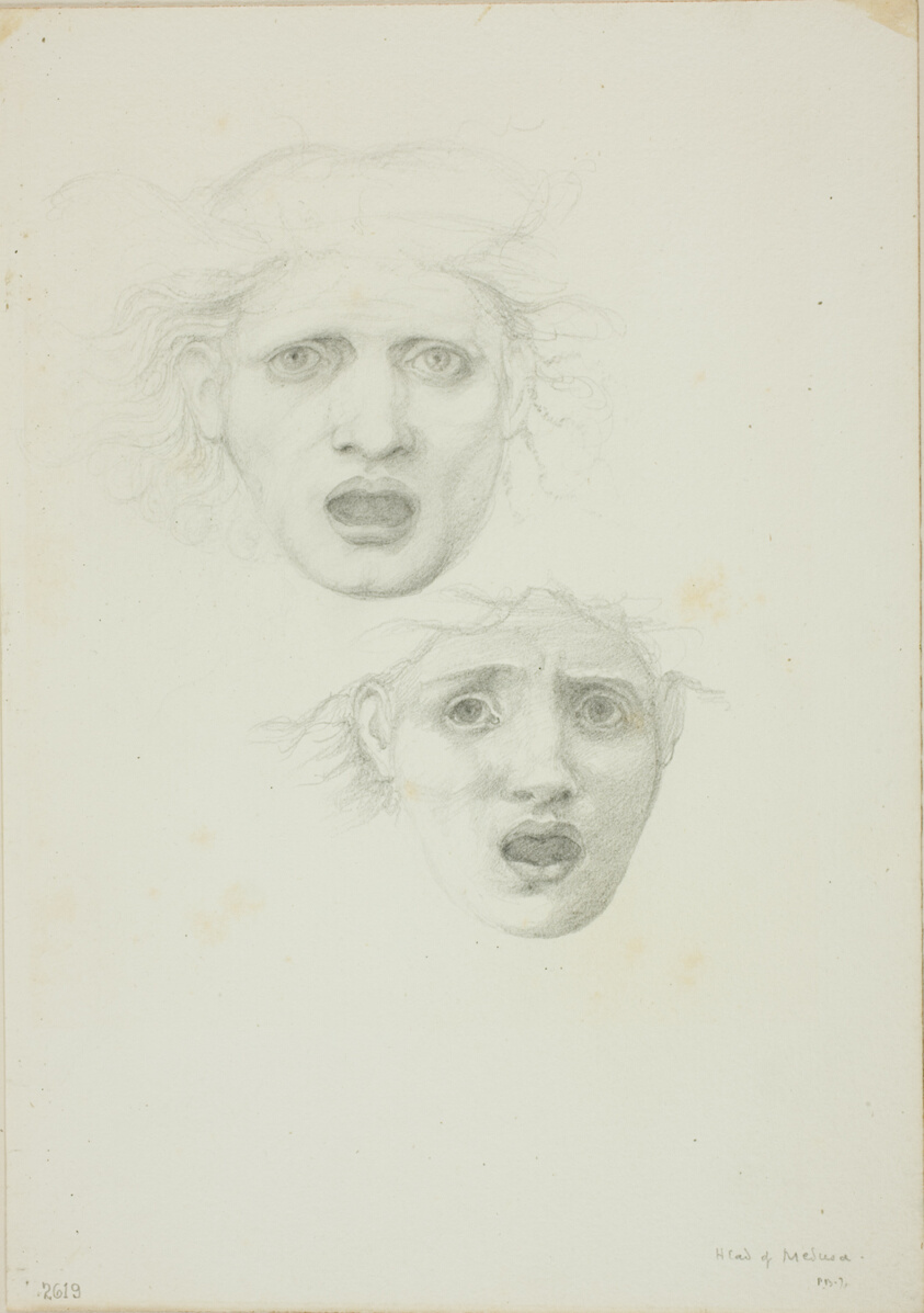 Head of Medusa, two studies for Rondanini Medusa