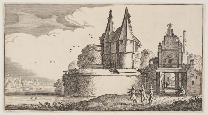 Bastion and Town-Gate on a River, from Landscapes (Playsante Lantschappen)