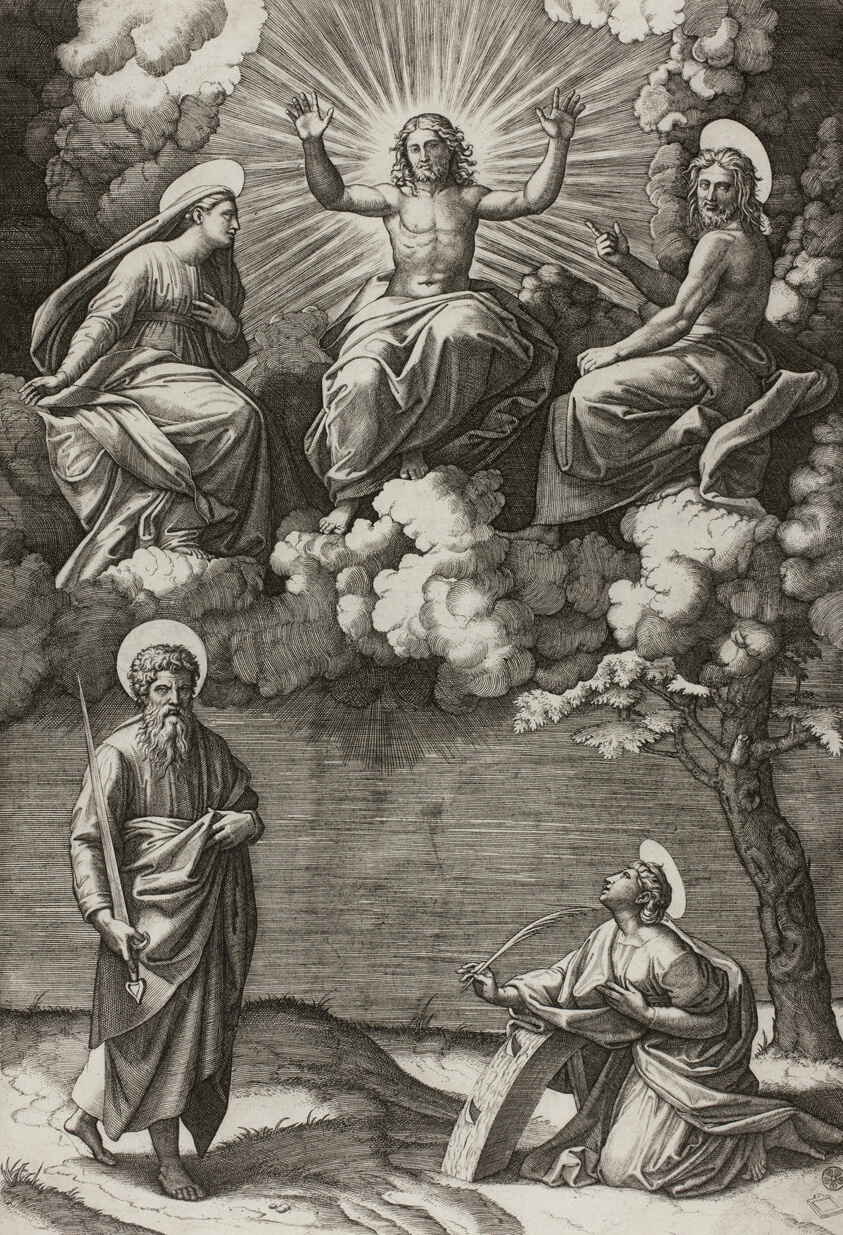 Christ, the Virgin, and Saint John the Baptist with Saints Paul and Catherine