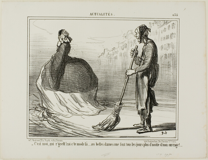 “- I'd regret if this mode gets to be out of fashion one day... these ladies are doing half of my job!,” plate 438 from Actualités