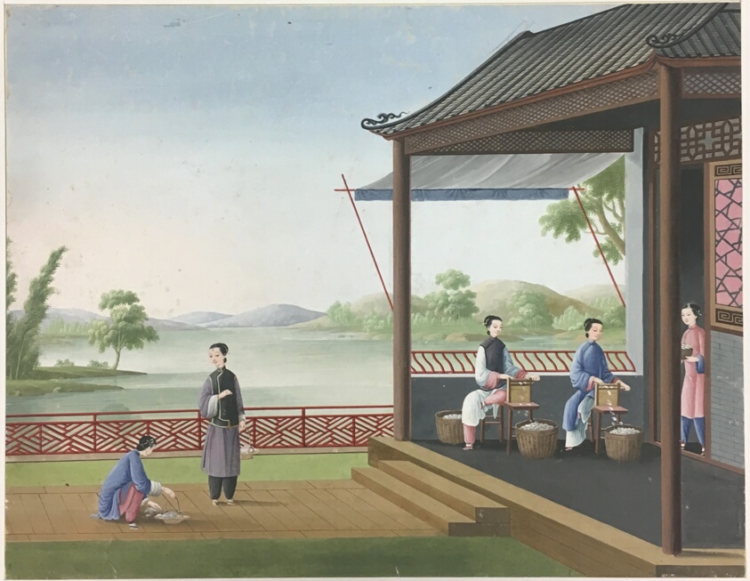 Spinning Cloth, Preparing Tea Leaves, Preparing Silk