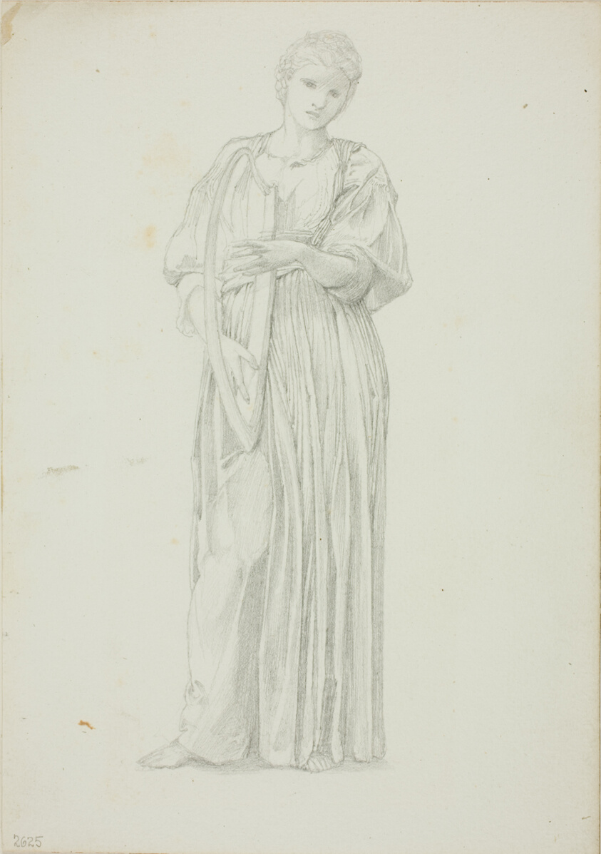 Draped Figure of Woman Playing on a Harp