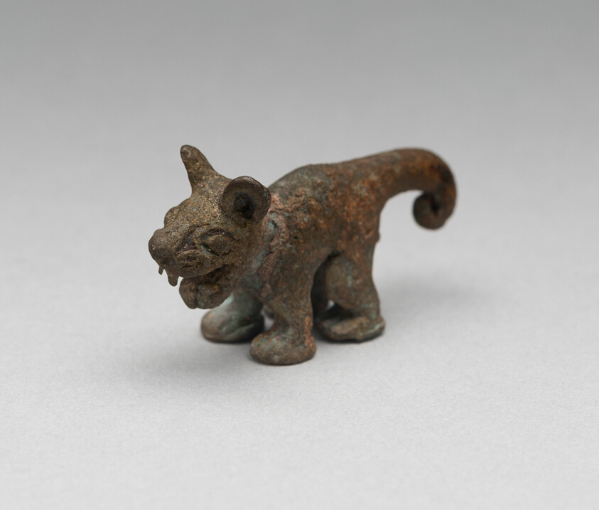 Figure of a Feline, Possibly a Finial for a Pin