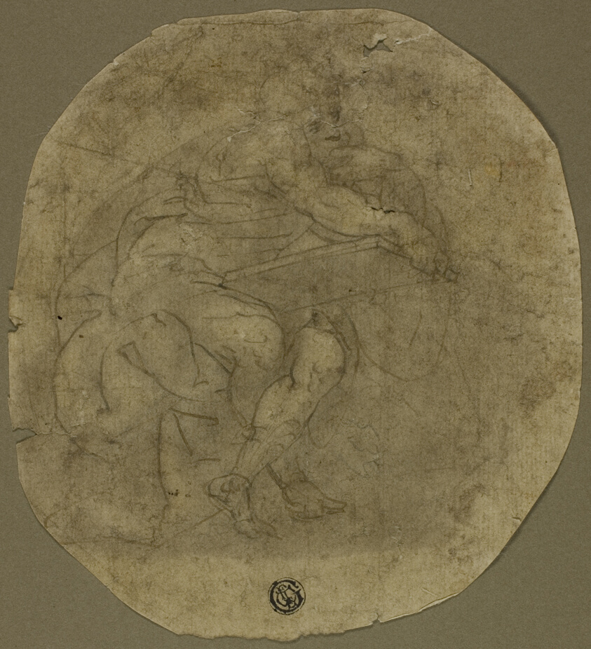 Seated Male Figure with Large Tablet (recto); Figure Study (verso)