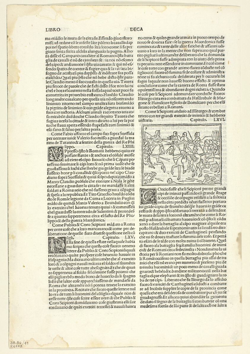 The Victory of the Scipios at Illiturgo from Historiae romanae decades (Roman History), Plate 49 from Woodcuts from Books of the 15th Century