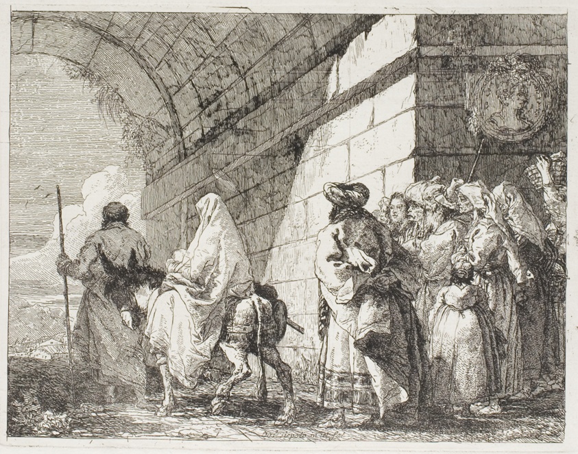The Holy Family Leaving by a City Gate, plate seven from The Flight into Egypt