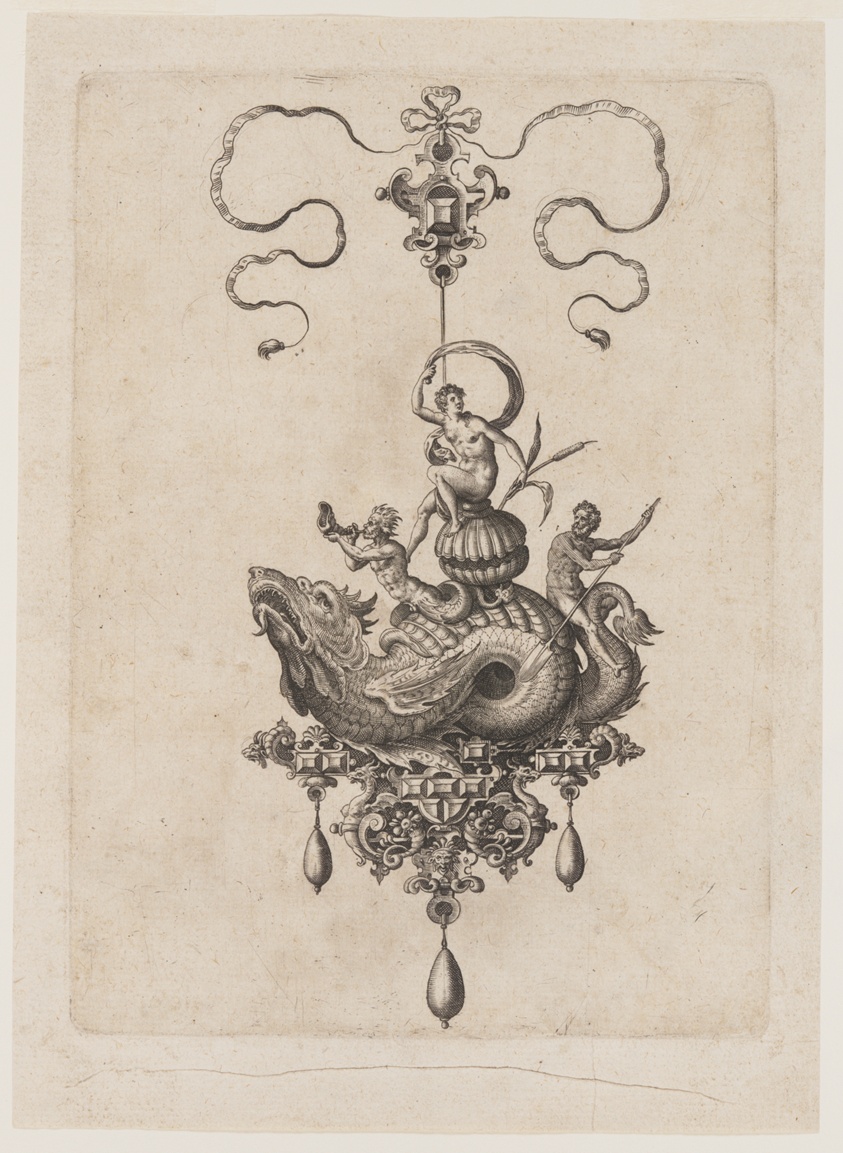 Renaissance Jeweled Pendant Sea Monsters