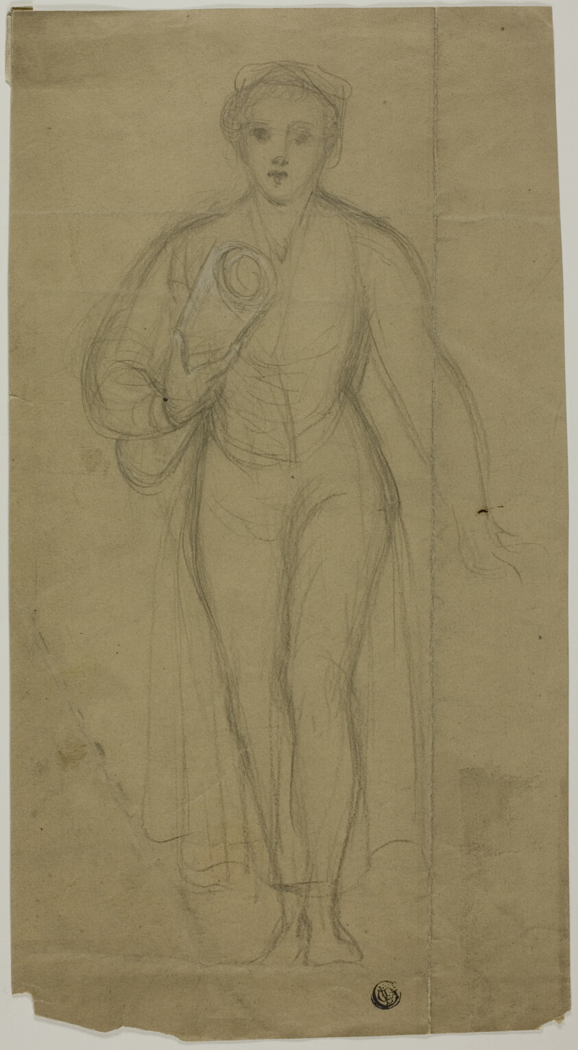 Standing Woman Carrying Rolled-Up Paper