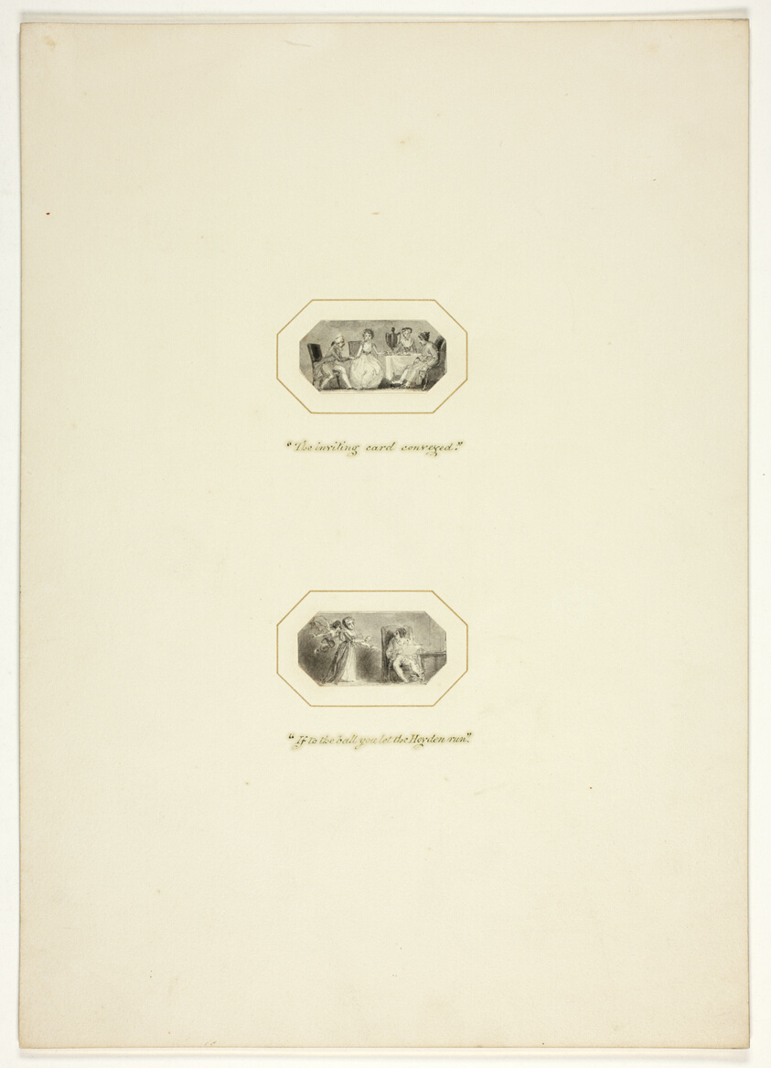 Study for a plate from The Triumphs of Temper, in the 1796 Royal Engagements Pocket Book
