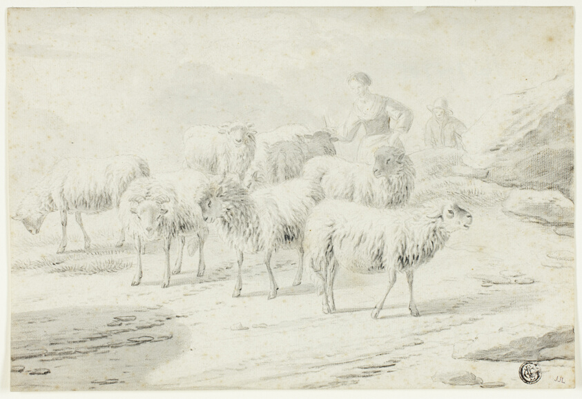 Shepherdess and Sheep