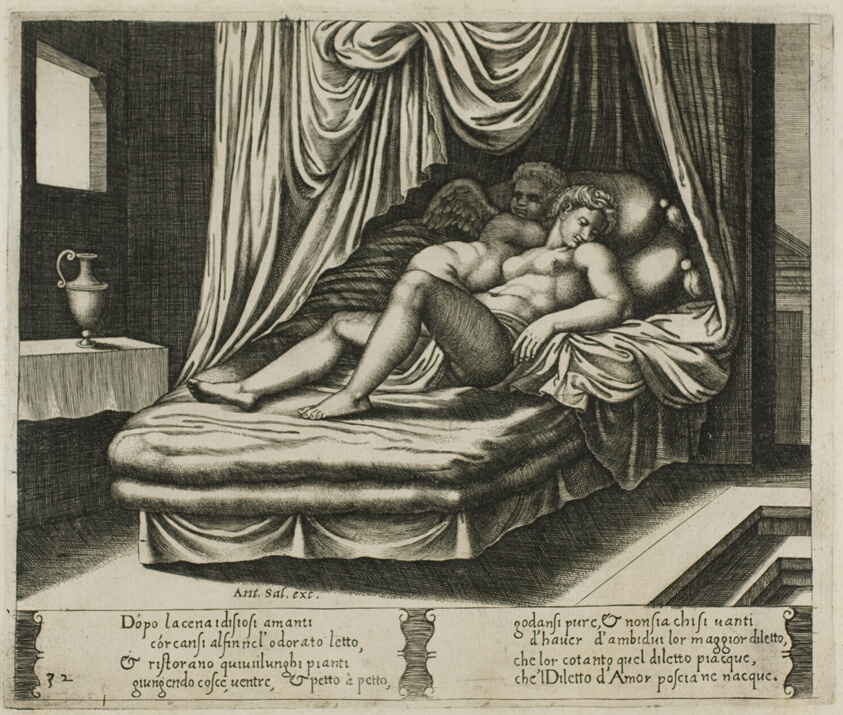 Cupid and Psyche Together in the Nuptial Bed