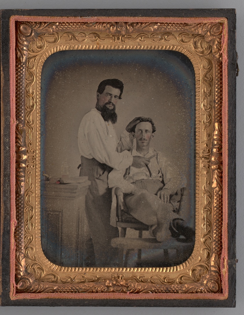 Untitled (Portrait of Two Men; a Barber and Client)
