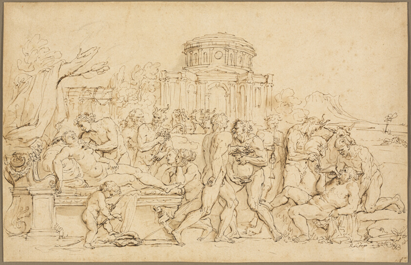 Bacchus and Ariadne, with Silenus, Nymphs and Satyrs