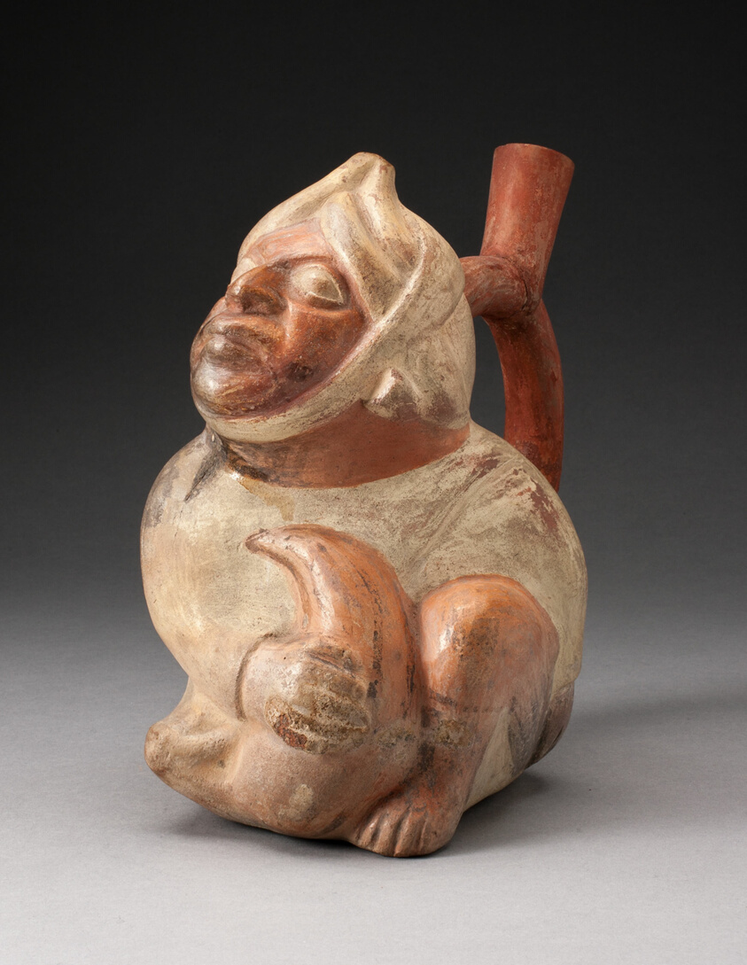 Handle Spout Vessel in the Form of a Seated Man