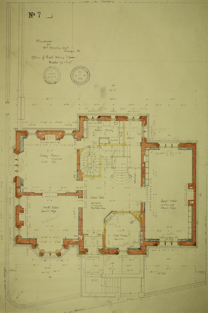 William Borden Residence, Chicago, Illinois, First Floor Plan