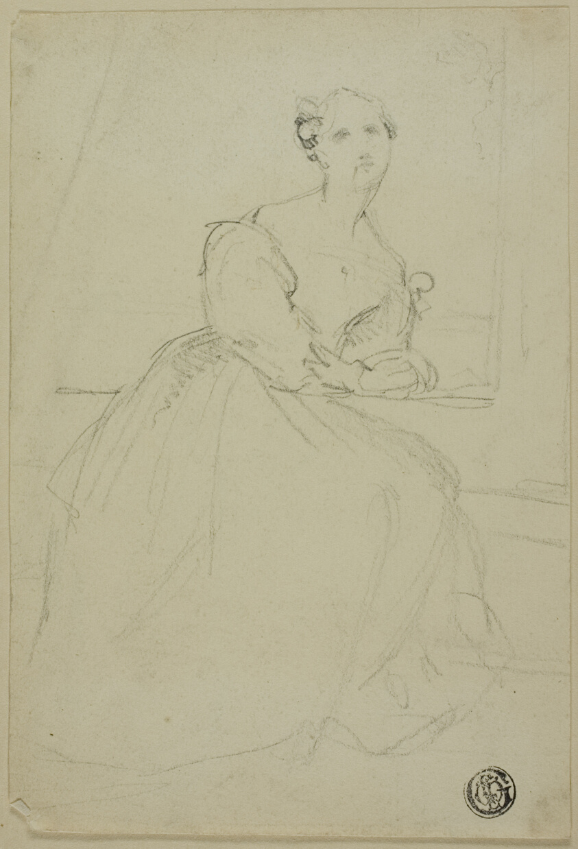 Sketch of Seated Woman in Evening Dress