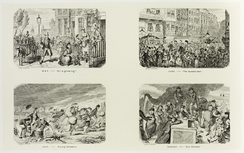 May – "All A Growing!" from George Cruikshank's Steel Etchings to The Comic Almanacks: 1835-1853 (top left)