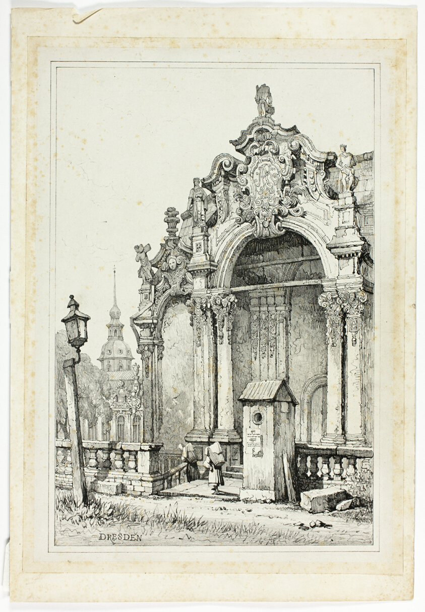 The Zwinger, Dresden, from Facsimiles of Sketches made in Flanders and Germany