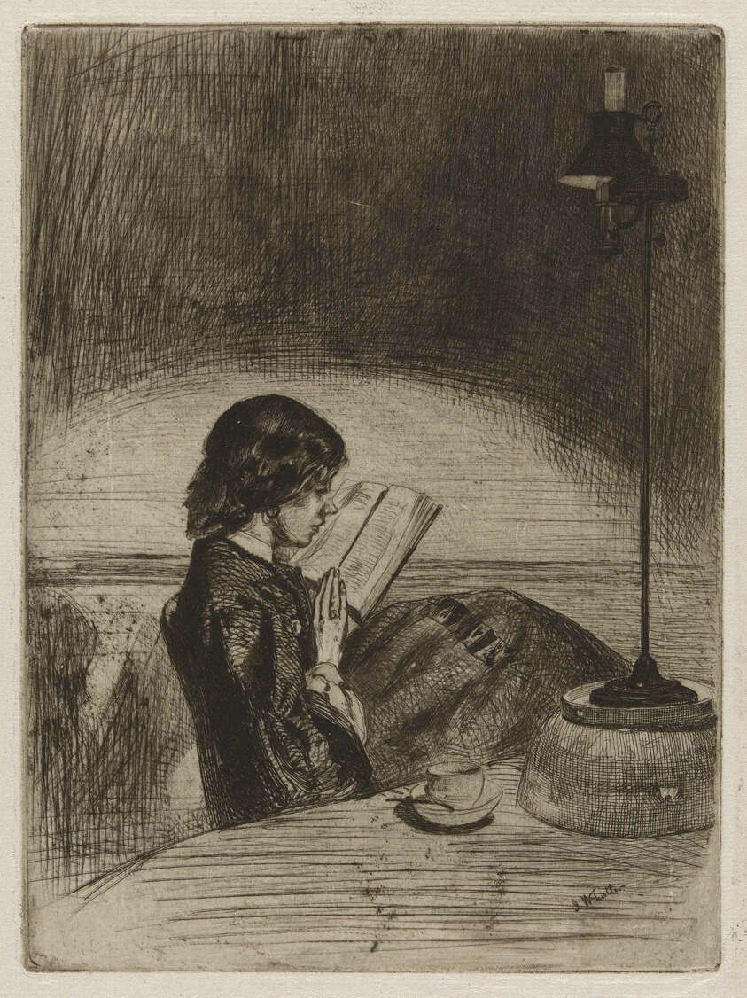 Reading by Lamplight