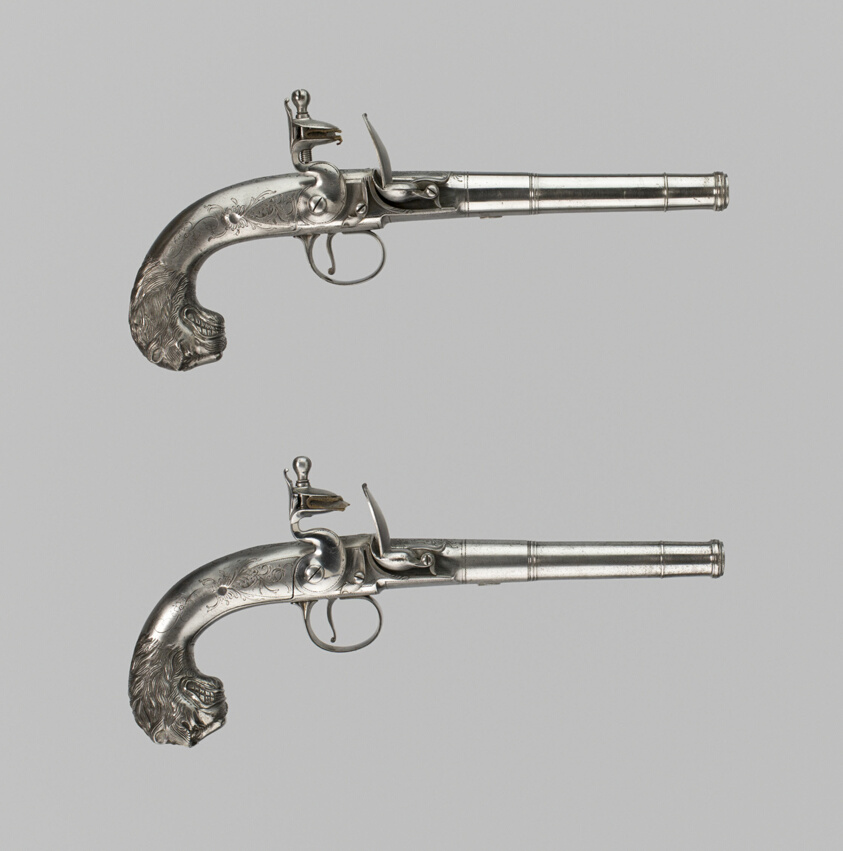 Pair of Flintlock Turn-Off Pistols