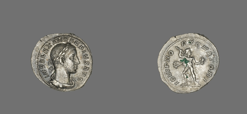 Denarius (Coin) Portraying Emperor Alexander Pius