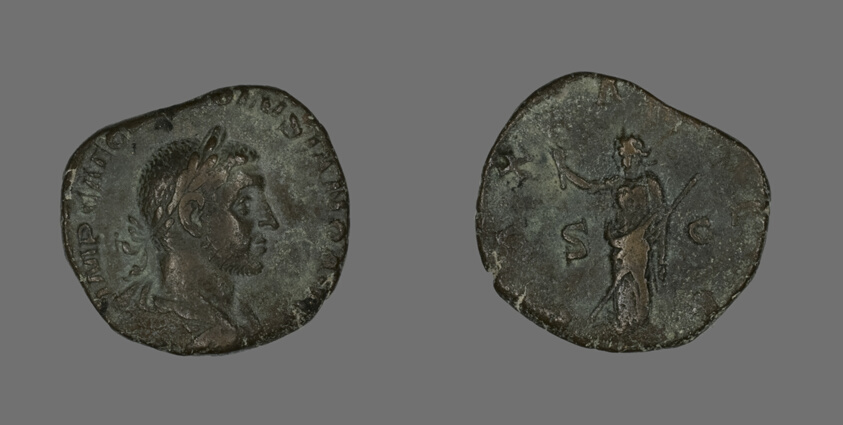 Sestertius (Coin) Portraying Emperor Volusian