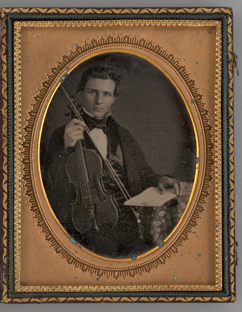 Untitled (Portrait of a Man Holding a Violin and Bow)