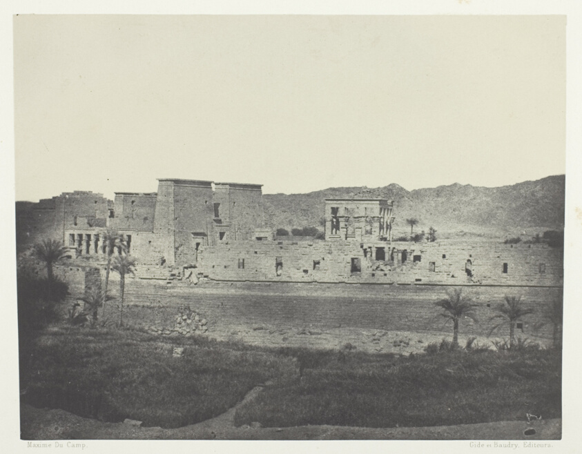 Vue Prise de l'île de Beghé, à l'Ouest, Philoe; Nubie, plate 68 from the album "Egypte, Nubie, Palestine et Syrie" (1852)