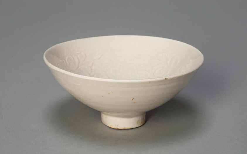 Conical Bowl with Peonies and Leaves