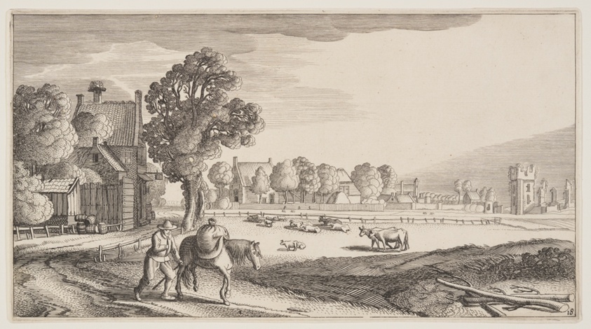 Roads along a Pasture, from Landscapes (Playsante Lantschappen)