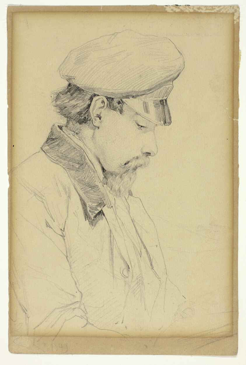 Profile Portrait of a Man Wearing a Cap